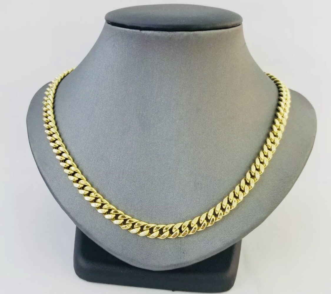 Real 14k Yellow Gold 6mm Royal Miami Cuban Link 24″ Chain Necklace Box Lock