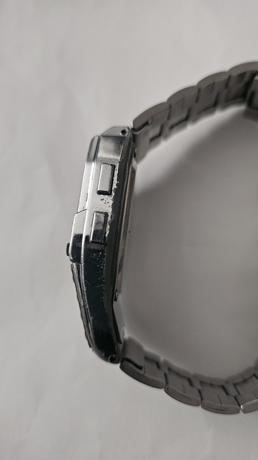 Casio Data Bank 150 1477 DBC-1500 Silver Tone Digital Watch