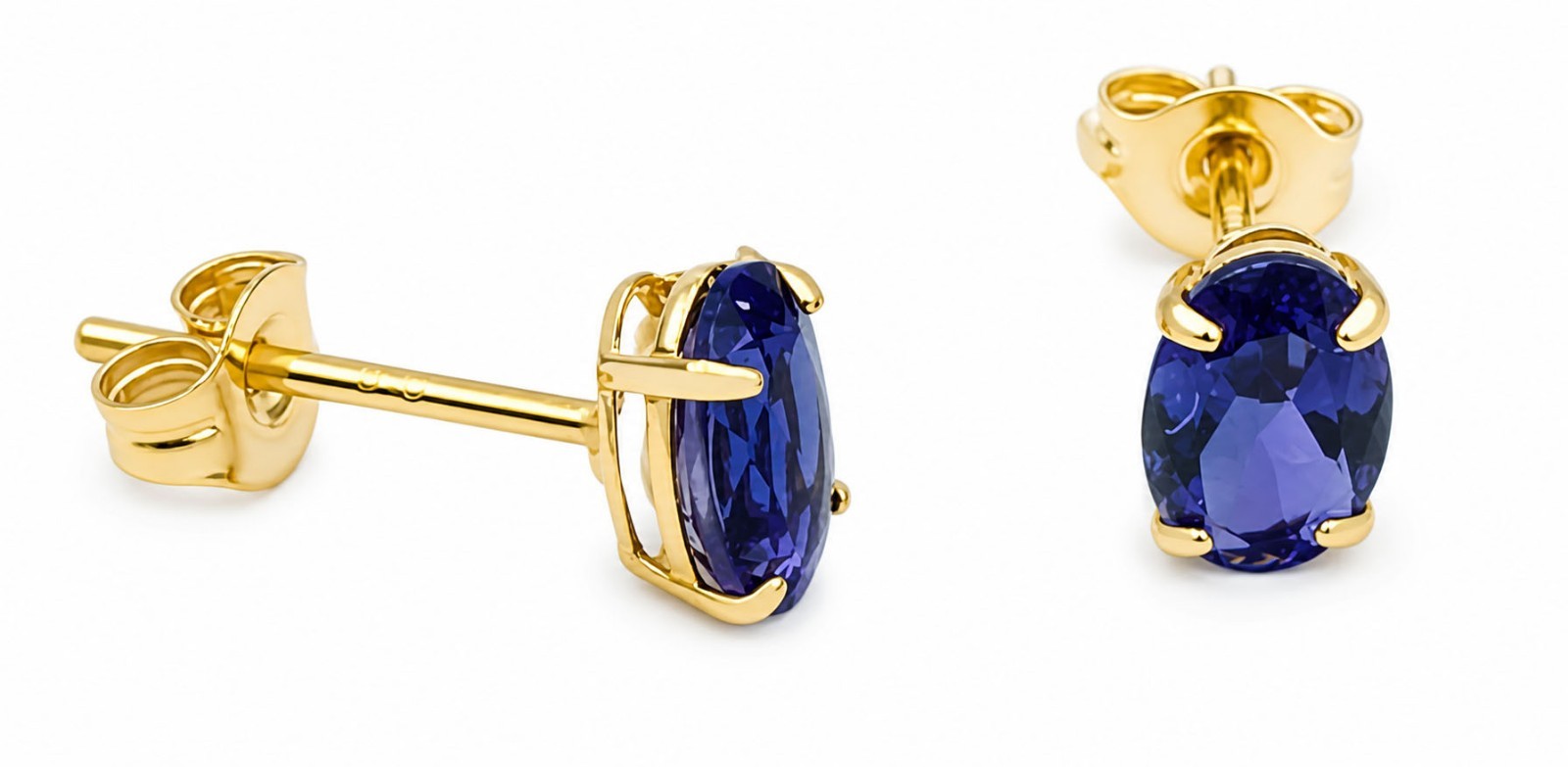 GENUINE 1.24 Cts IOLITE EARRINGS 14K YELLOW GOLD – Made in USA – FREE APPRAISAL