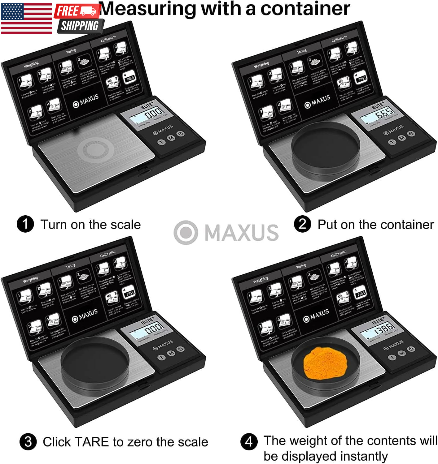 Digital Pocket Gram Scale 500G X 0.01G High Precision with Tray, Weighs Small Fo
