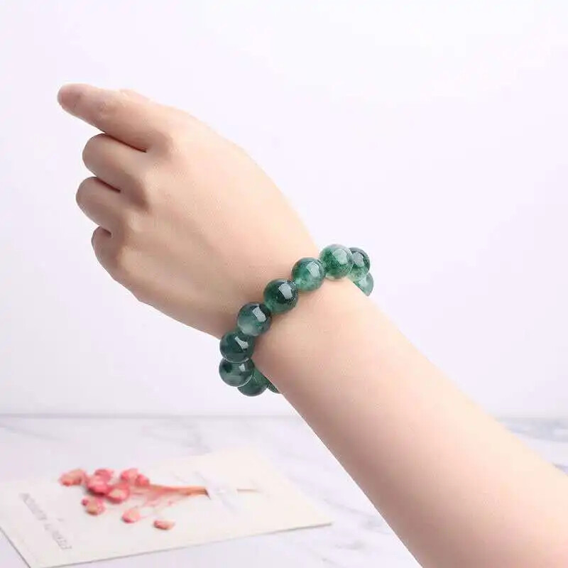Natural Burma Jade Bracelet Jadeite Bangle Myanmar Emerald Floating Jades
