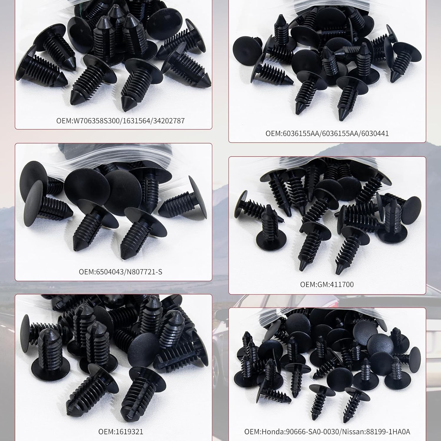 160 Pcs Christmas Tree Style Fender Retainer Clips 6Mm/7Mm/8Mm/9Mm/10Mm/11Mm