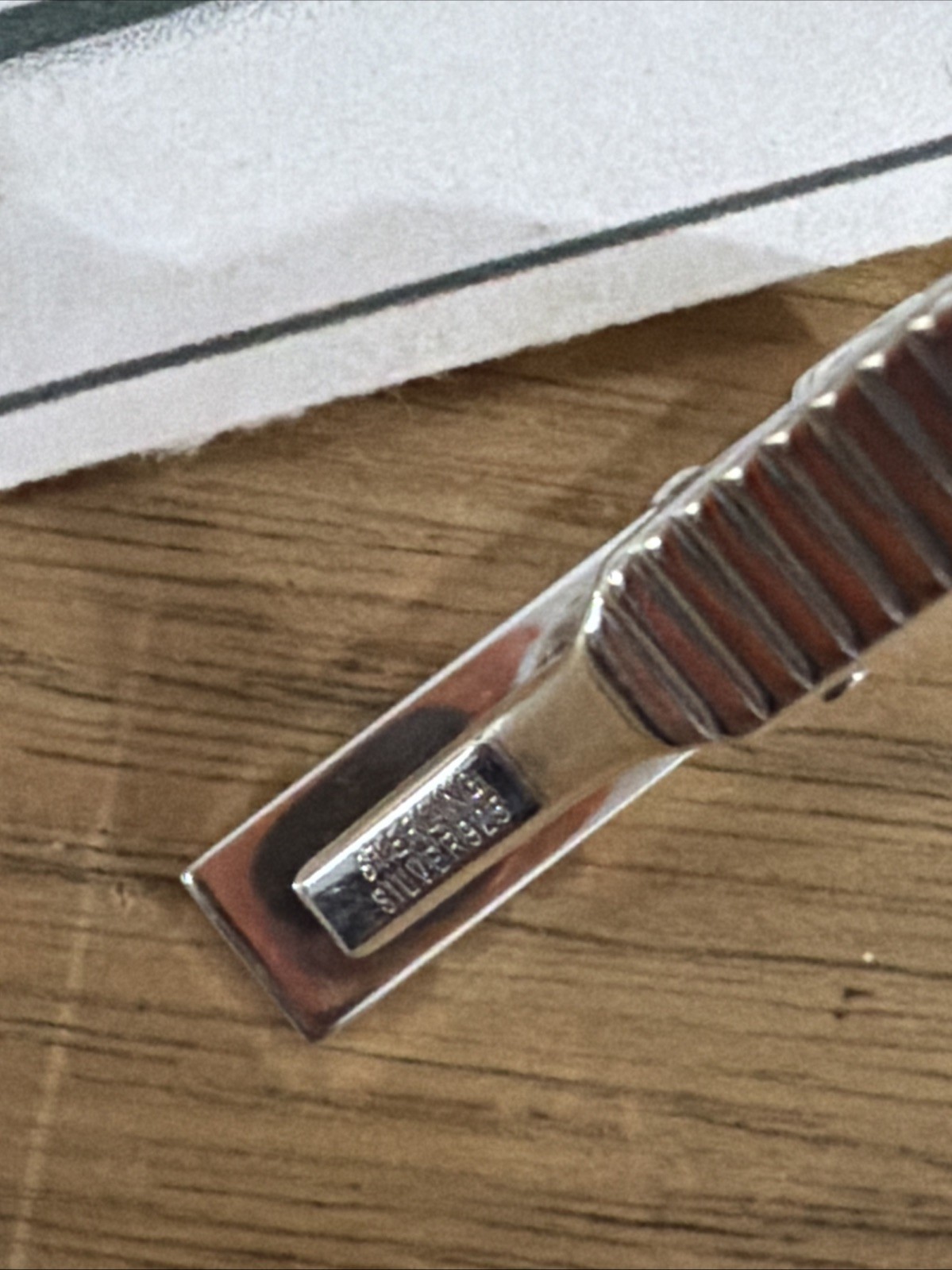 Thom Browne Sterling Silver Enamel Stripe Short Tie Bar MZT002B MSRP $450