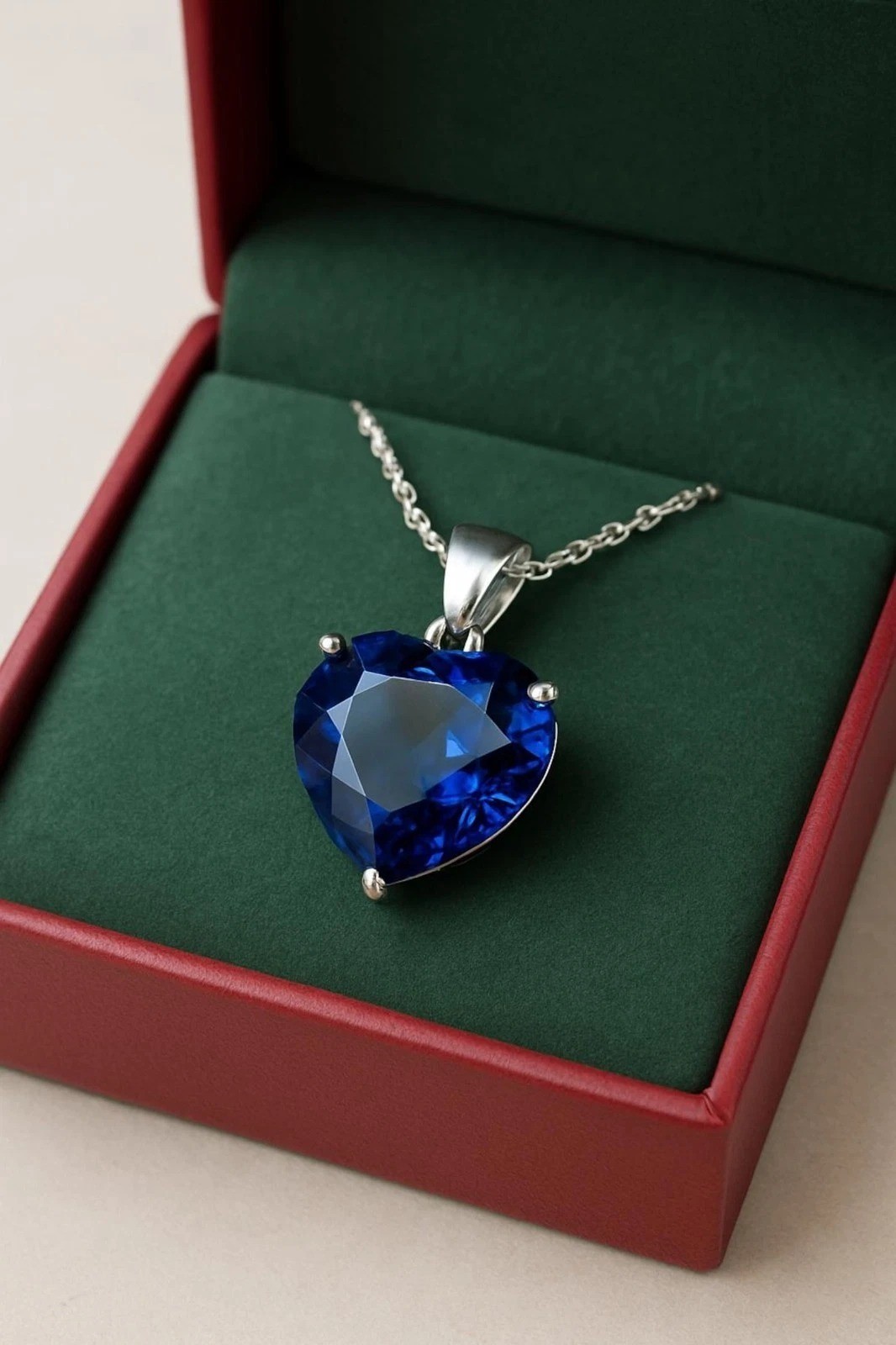 28 CT+ Natural Certified Blue Sapphire Loose Gemstone 925 Solid Silver Pendant