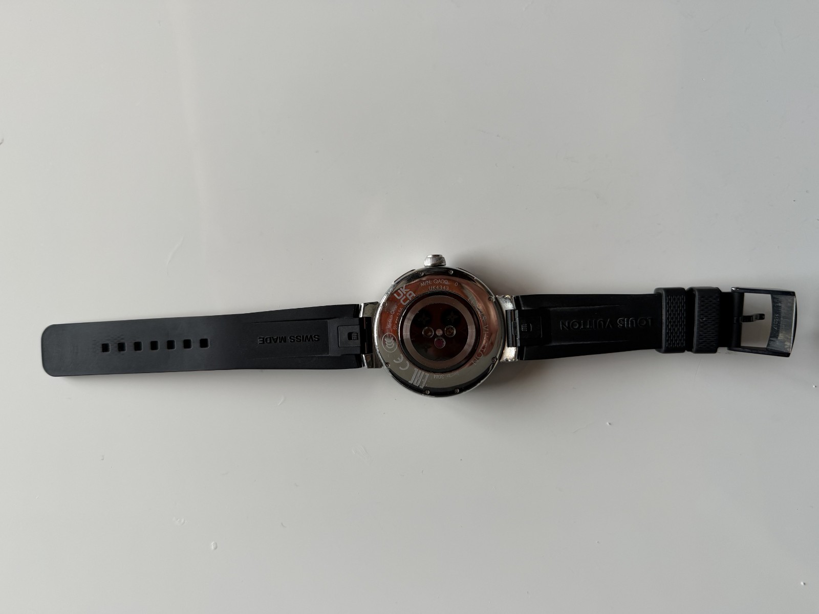 Louis Vuitton Tambour Horizon Light Up Smartwatch QAD0 Steel Black Strap 2022