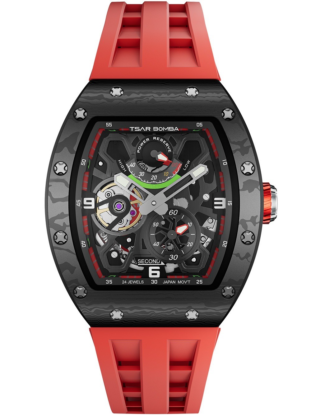 Tsar Bomba TB8212CF-02 Mens Watch Elemental Carbon Fiber Automatic 50mm 5ATM