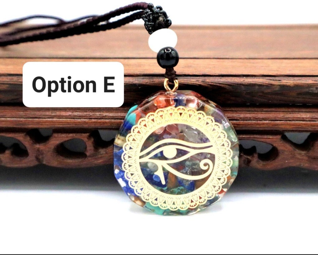 Orgonite 7 Chakra Healing Necklace EMF Protection, Meditation, Reiki
