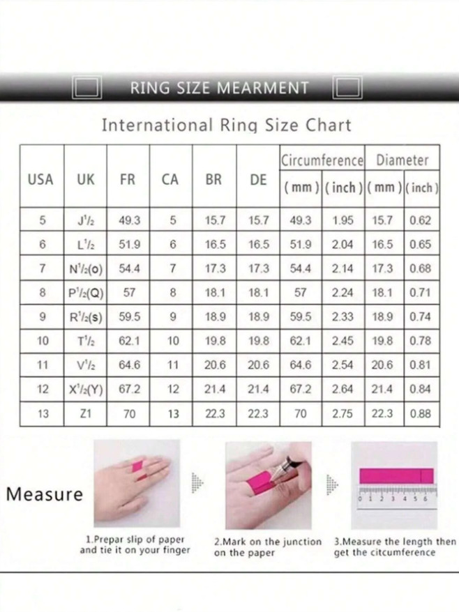 Women Fashion Round Cubic Zirconia Ring Wedding Engagement Jewelry Gift For Her