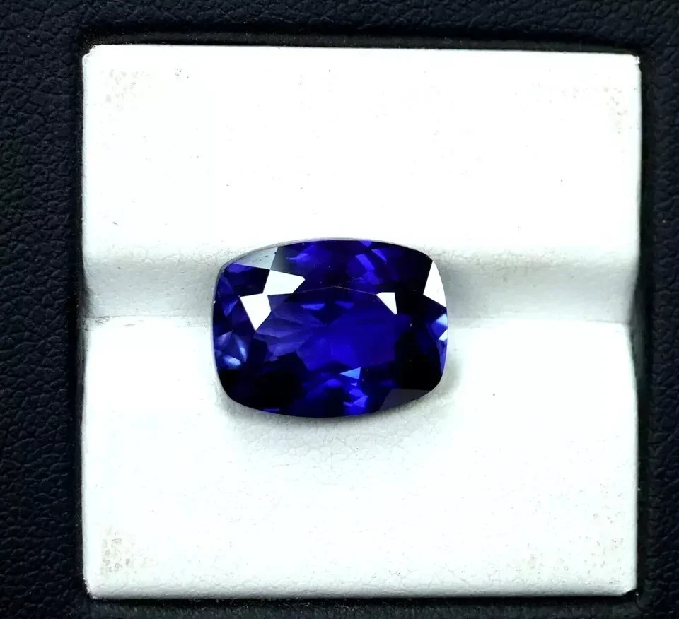8-10 Ct Natural Ceylon Royal Blue Sapphire Cushion Cut Certified Loose Gemstone