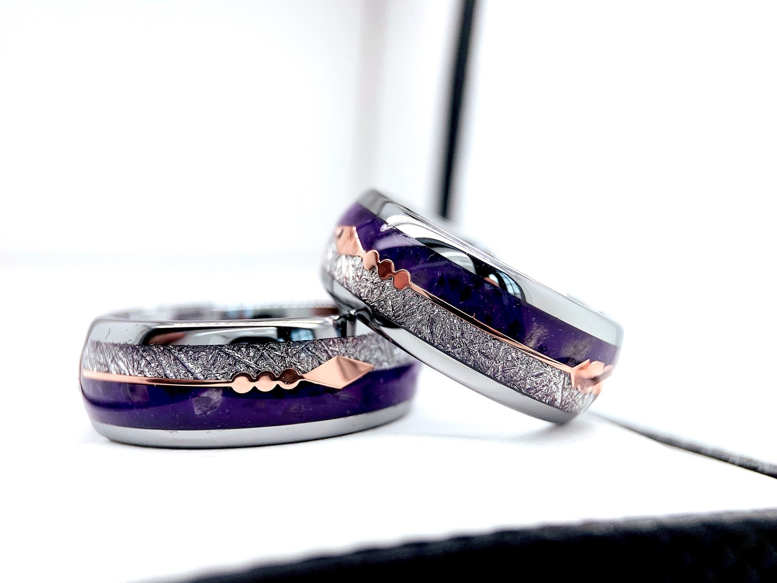 Purple Stone Ring, Mens Purple Ring, His and Hers Promise Ring, Matching Rings