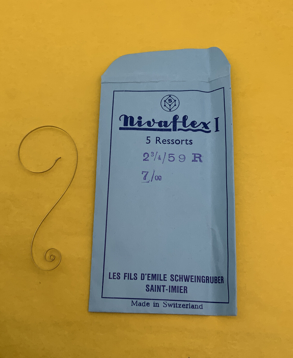 Nivaflex I-5 Ressorts mainspring for Rayville 59 PN 770 New Old Stock. (100)