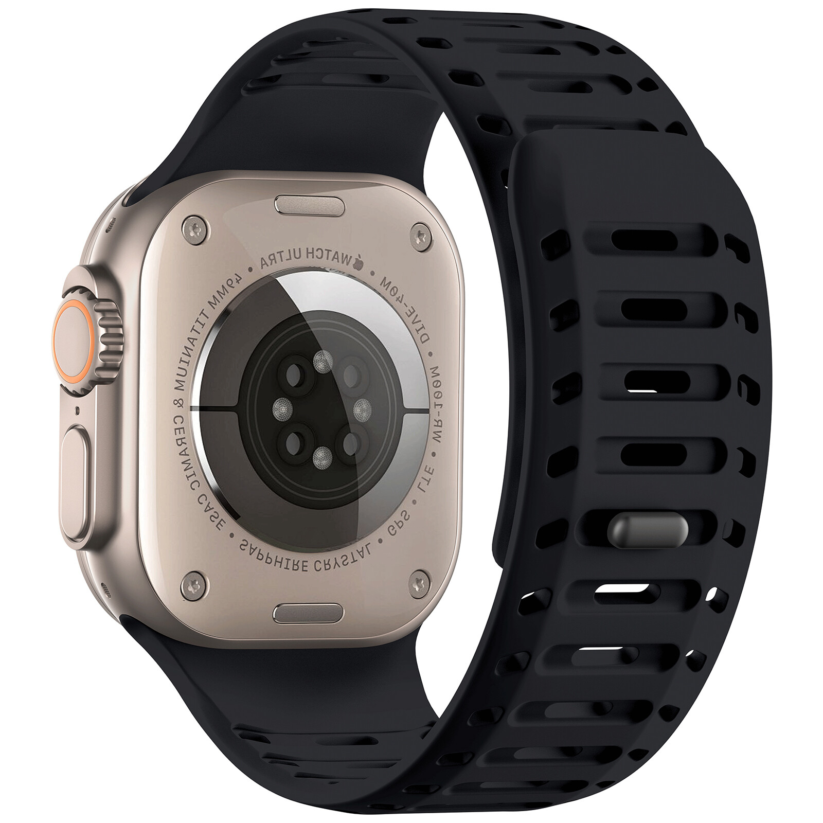 For iWatch Ultra 2 Series 10 9 8 7 SE 6 44/45/49mm Silicone Magnetic Sport Band