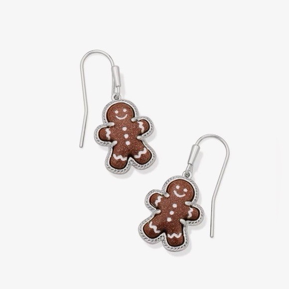 New Kendra Scott Gingerbread Silver Drop Earrings