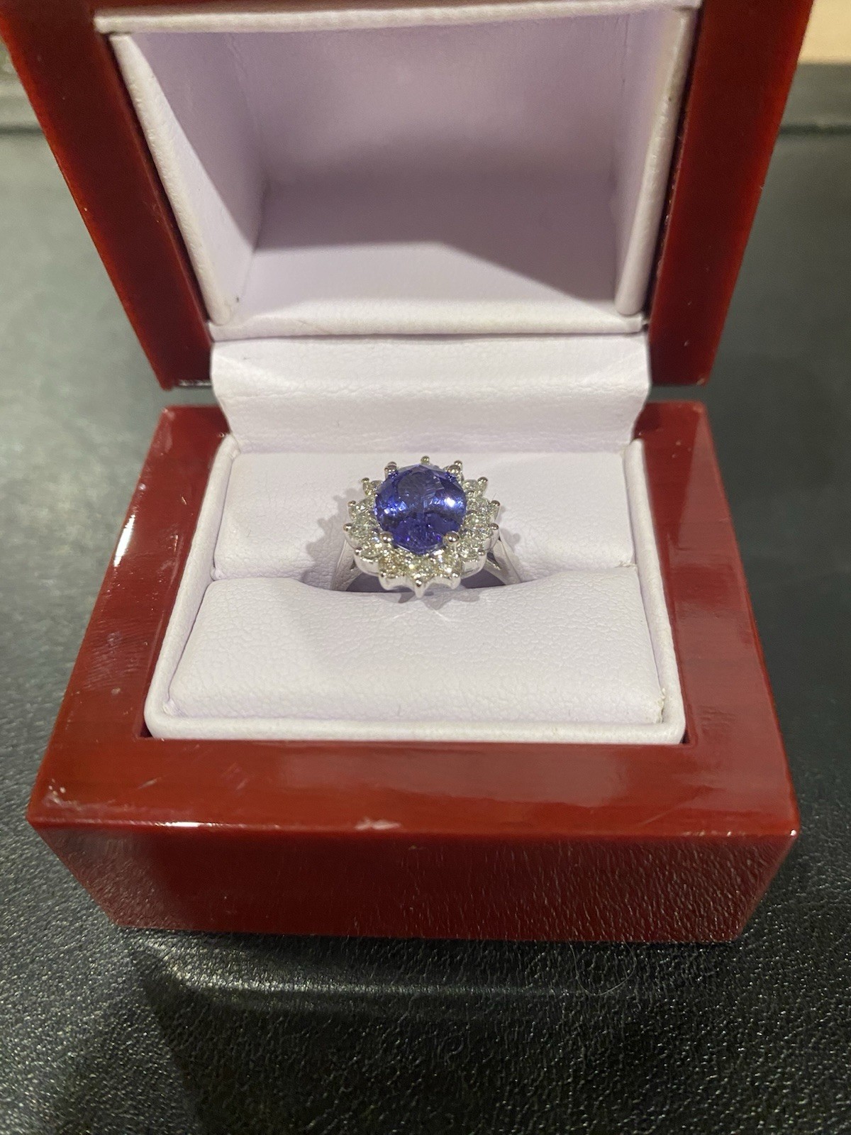 $SALE$ 14k White GOLD Oval Shaped Tanzanite $10,299.99USD Genuine Diamonds RingW