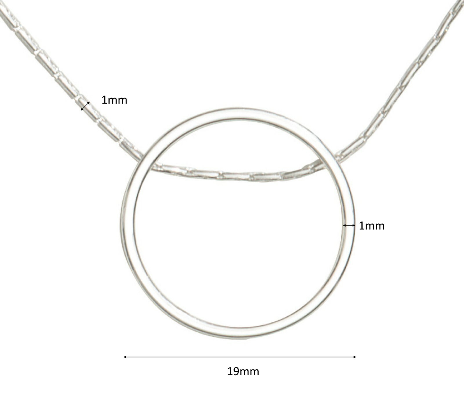 Open RING Pendant NECKLACE Delicate 38cm ROSE GOLD Tone SNAKE CHAIN