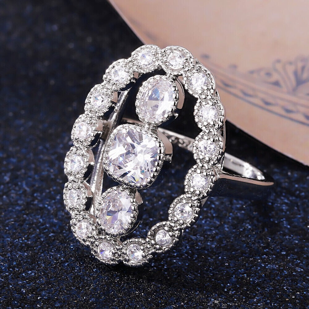2.50 CT CZ Authentic Victorian Style Engagement Ring Silver Plated Elegant Ring