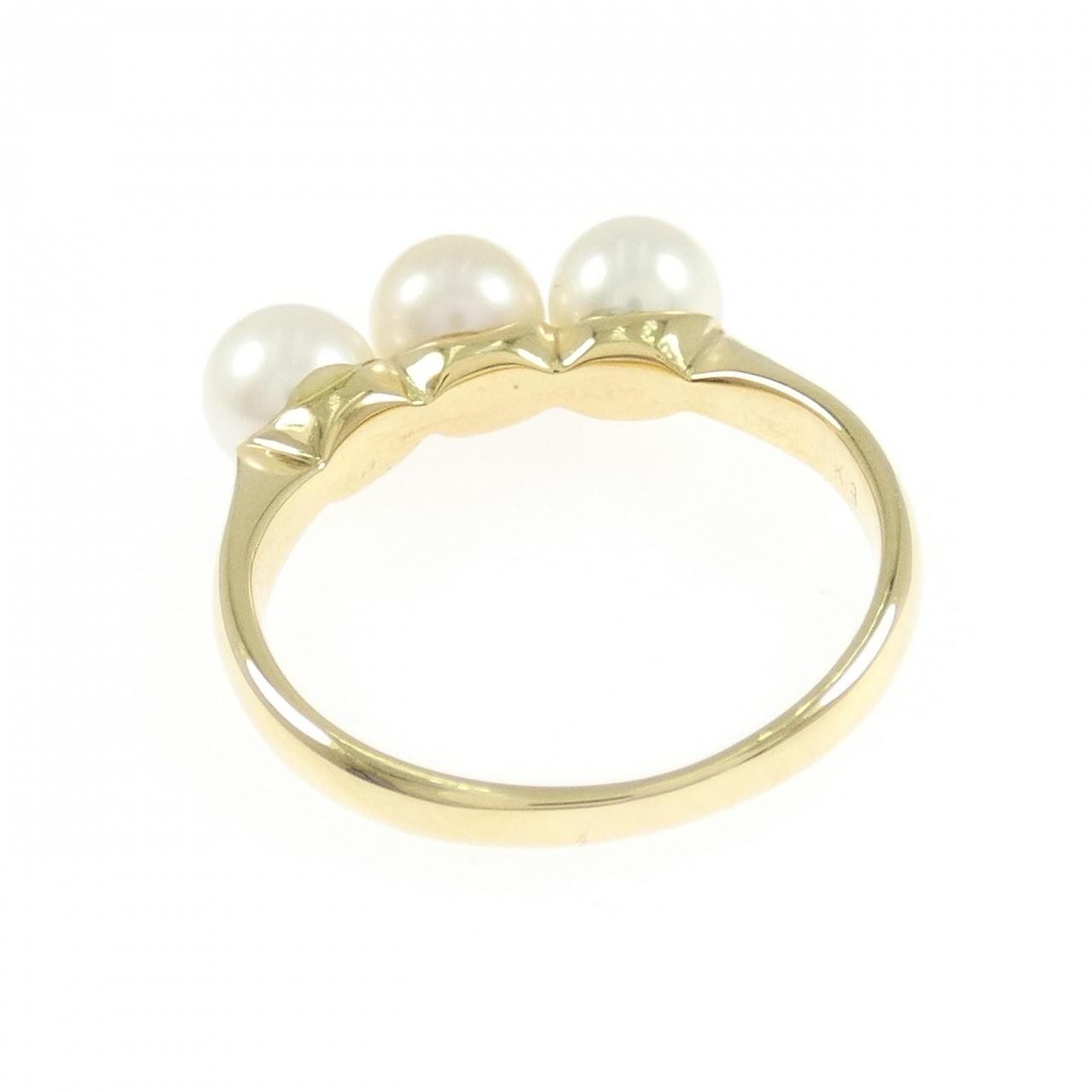 Authentic K18YG Akoya pearl ring #260-006-339-8052
