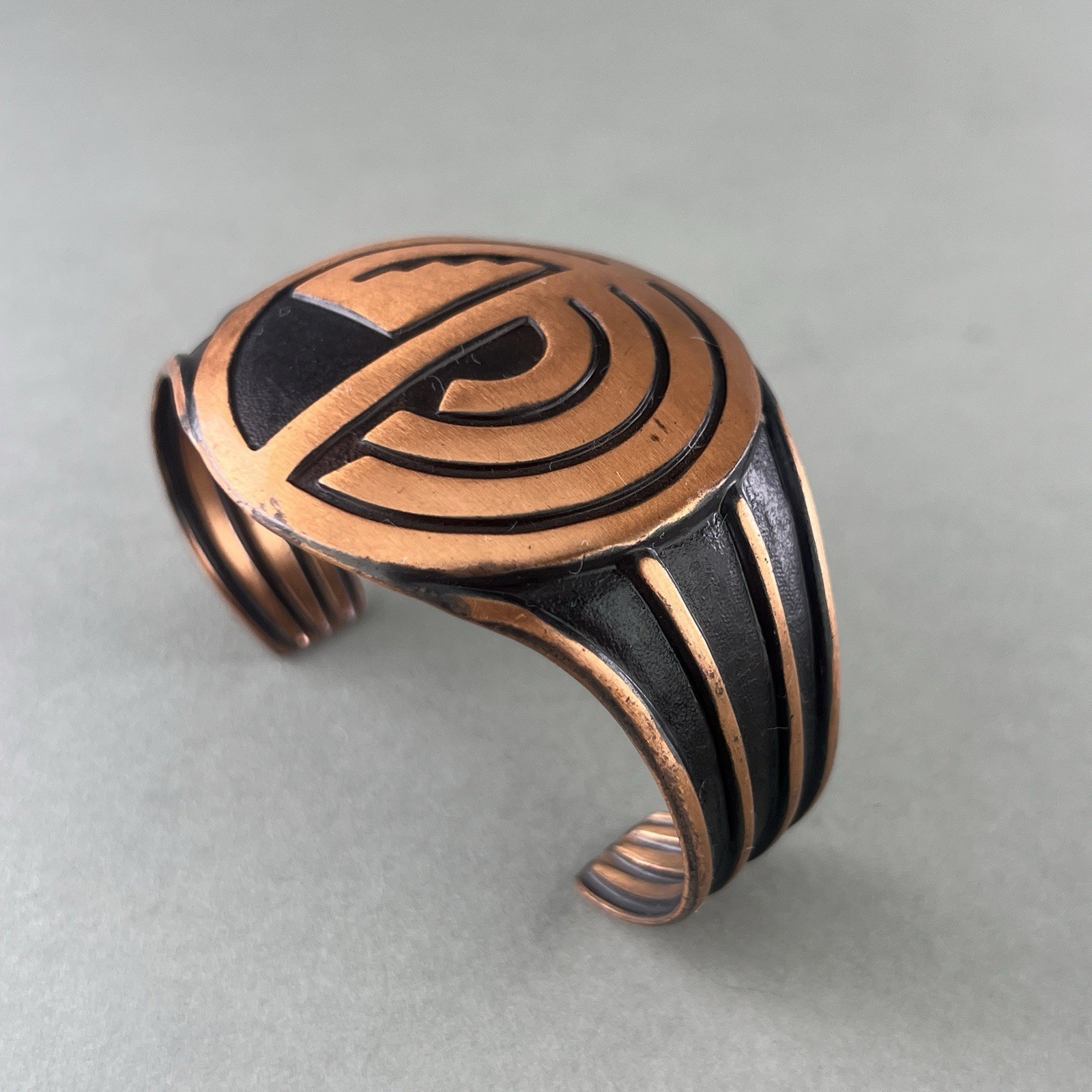 Vintage Bell Trading Copper Cuff Bracelet Maze Southwestern q3z