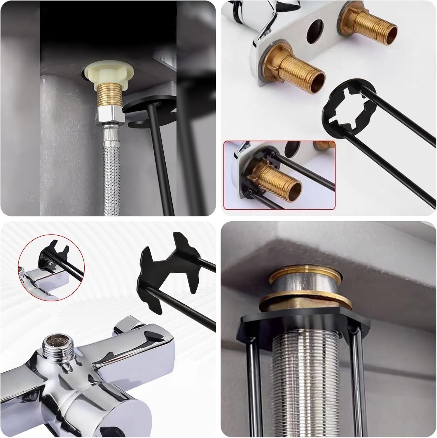 2pcs Basin Wrench Multifunctional Sink 7 Sizes Faucet Tool