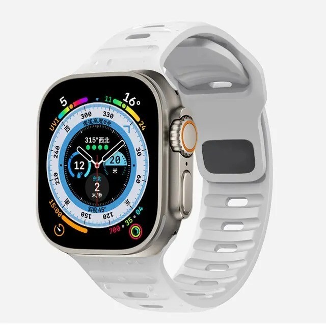 For Apple Watch Series Ultra 3 11 10 9 8 7 iWatch 49mm Silicone Sport Band Strap