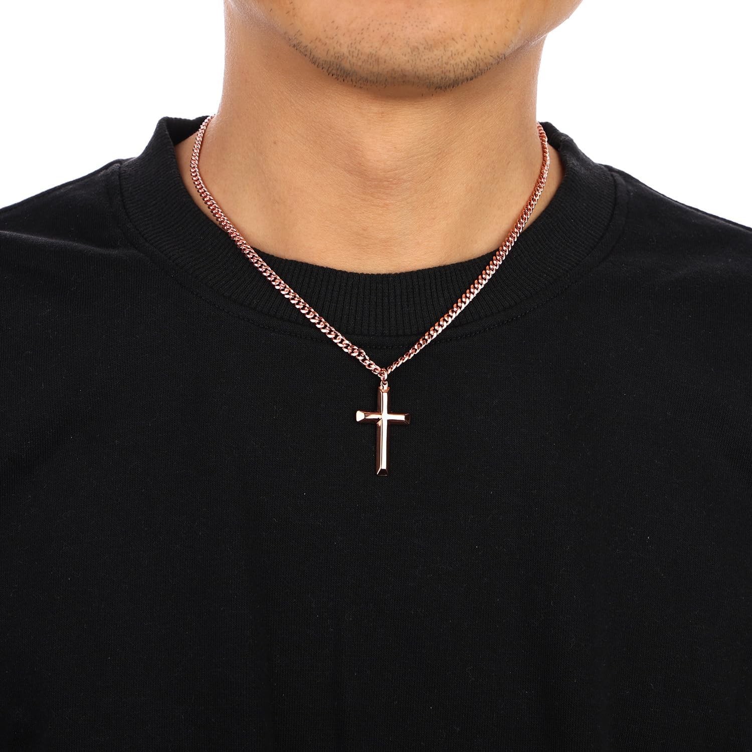Heavenly Metals Copper Cross Necklace for Men & Boys – 99.9% Pure Copper 18 inc