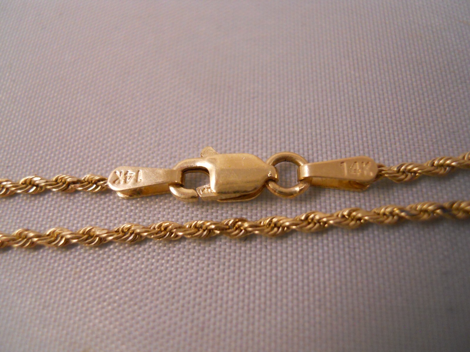 DESIGNER BBB 14K YELLOW GOLD ROPE CHAIN LINK NECKLACE 20″ 1.3MM 3.91G GRAMS