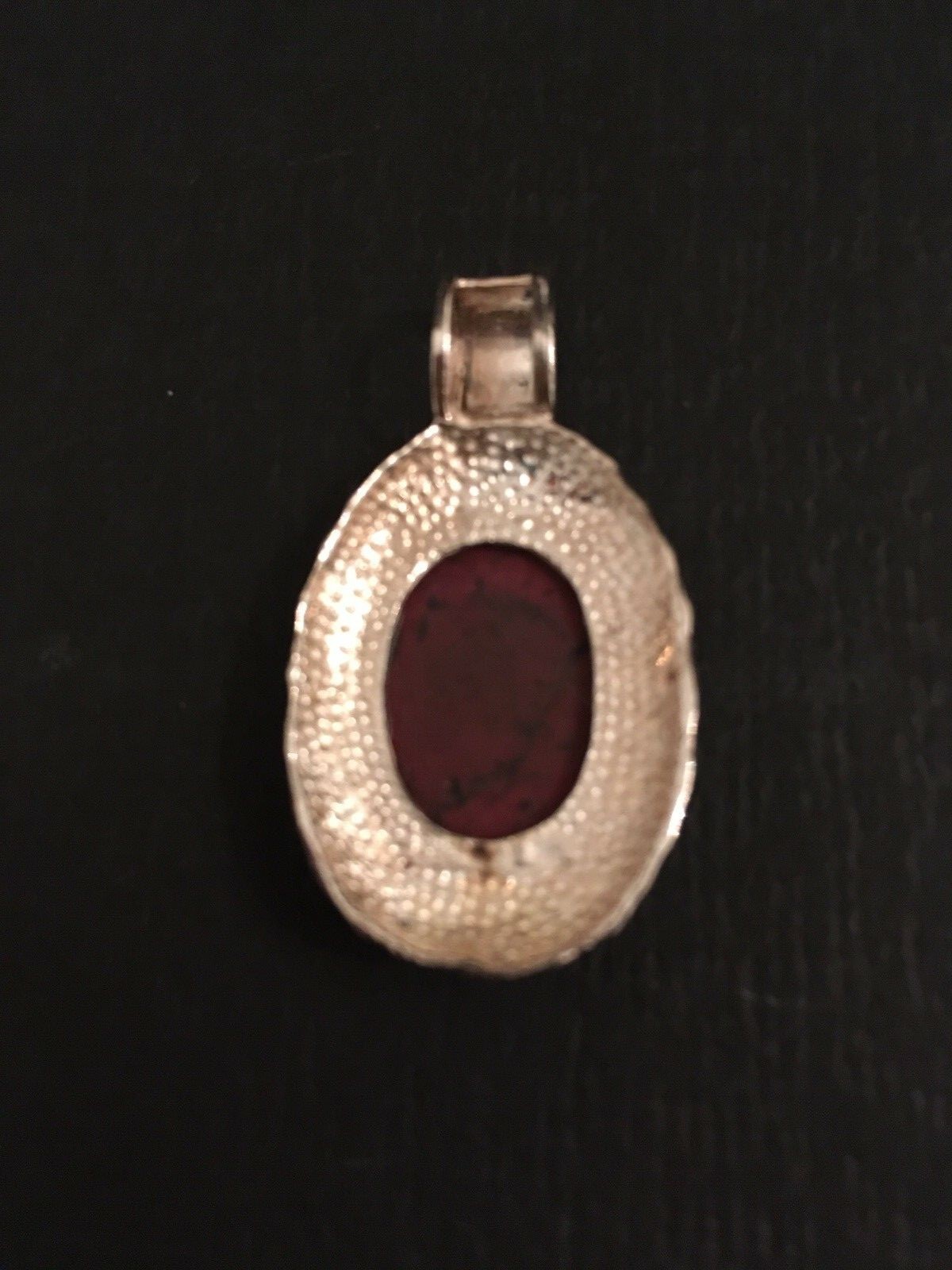 NWT Red Jasper Oval Pendant in Sterling Silver Genuine Natural Gemstone +Gif Box