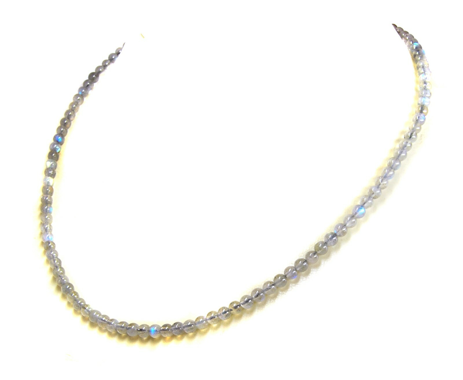 Labradorite Ball Shape Gemstone Necklace Ø-5mm 925 Silver Clasp
