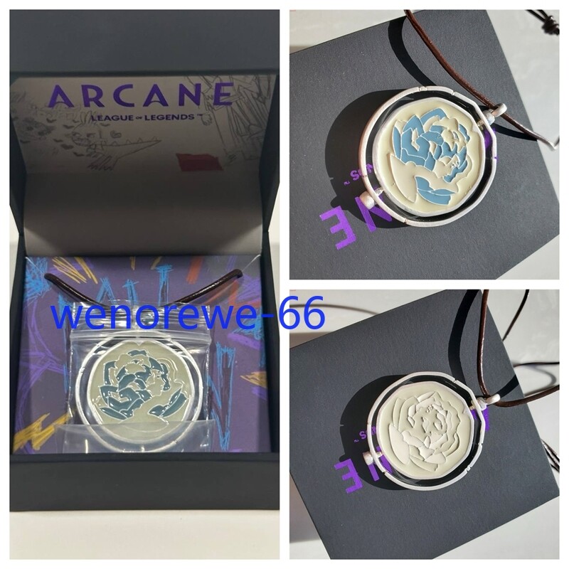 League of Legends Arcane Season 2 Jinx Official Blue Rose Pendant Necklace Gift