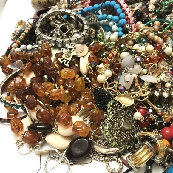 Mystery Jewelry Lot Bag 1 lb Vintage To Now Repair Craft Junk Broken ..