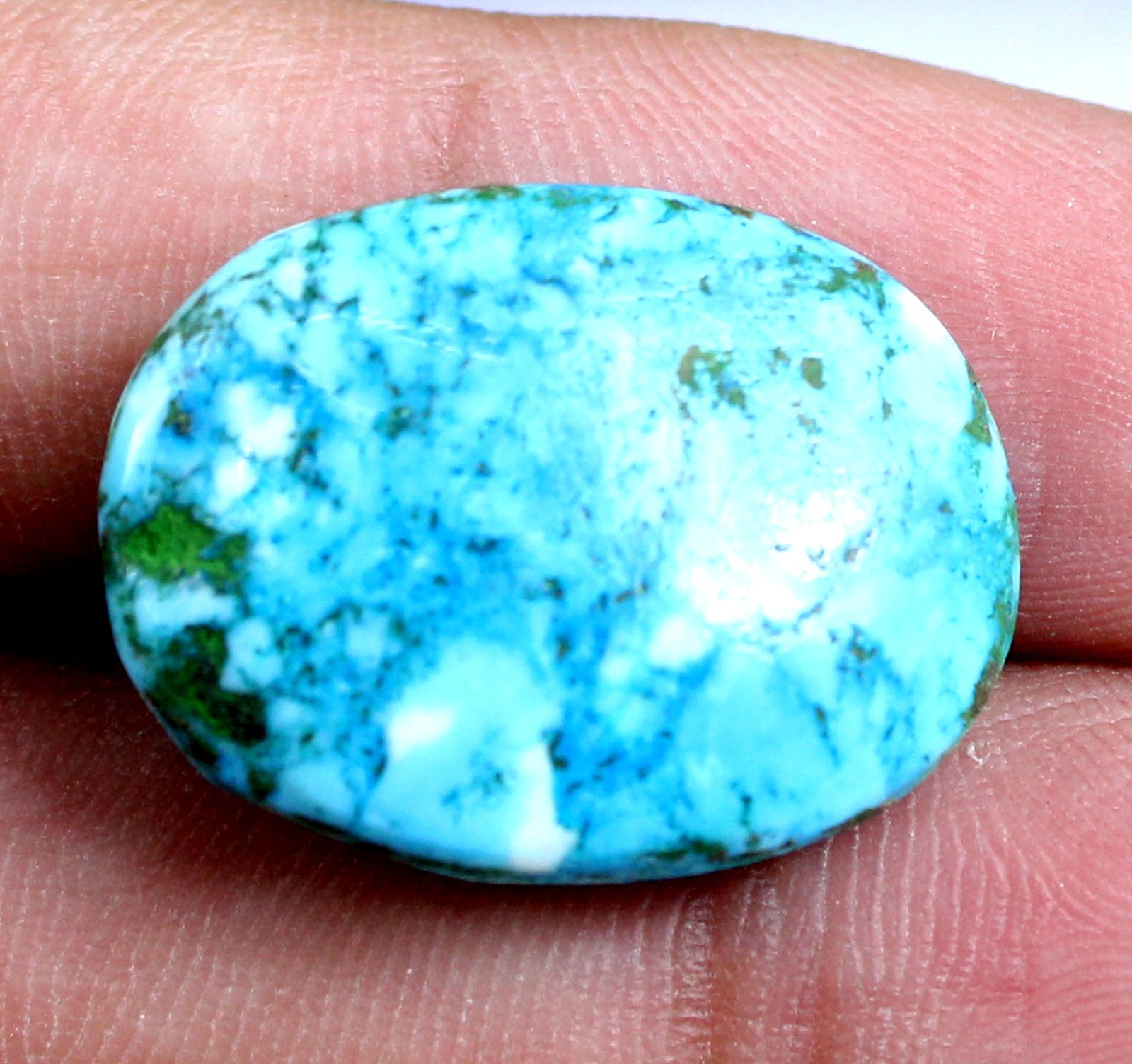 21.25 Ct Oval Shape Arizona Blue Turquoise Natural Gemstone Certified T9267