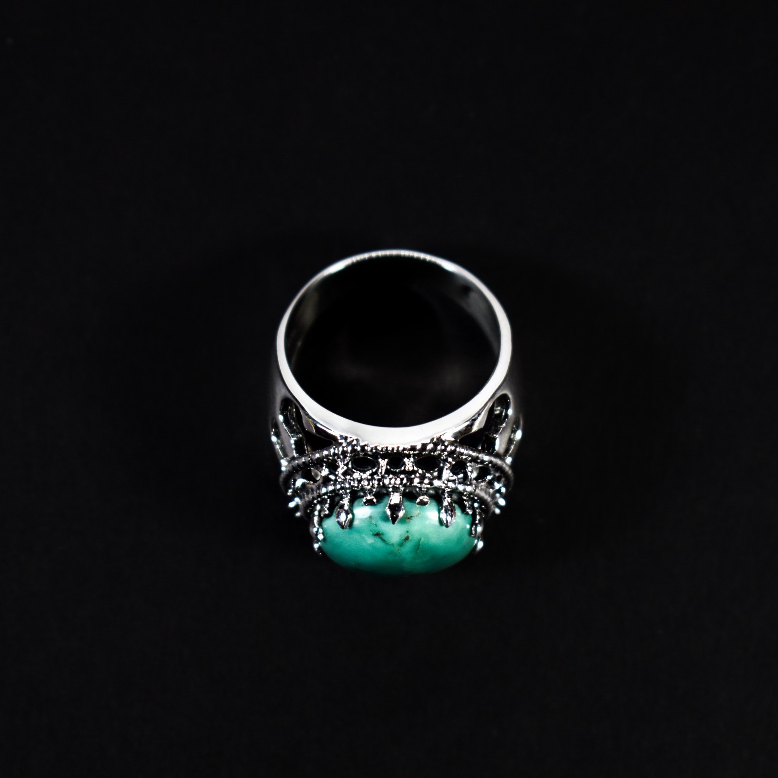 Tibetan turquoise ring 925 sterling silver ring wedding promise ring gift her