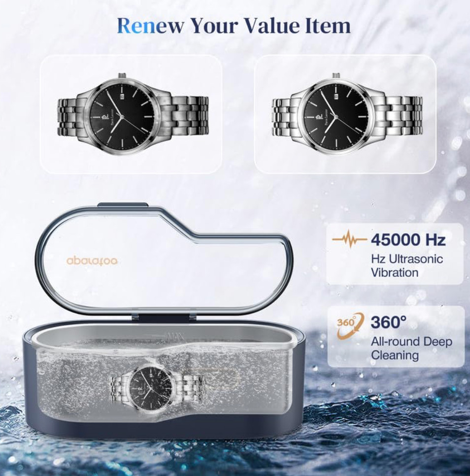 450ml Ultrasonic Jewelry Cleaner Machine with 4 Time Settings 45KHz