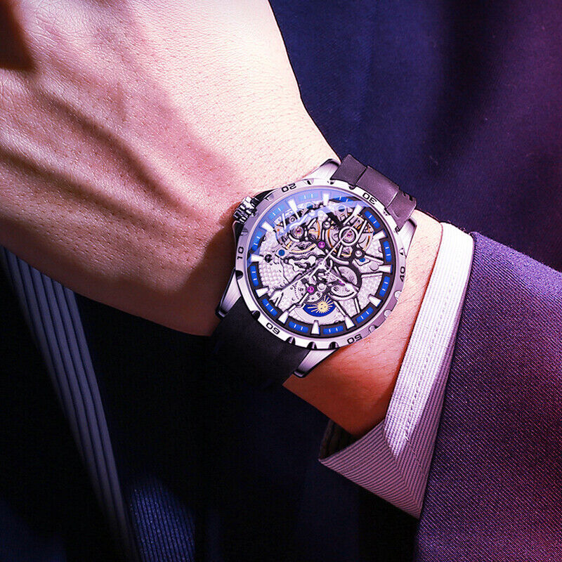 AiLang Men Watch Double Tourbillon Automatic Mechanical Wristwatch