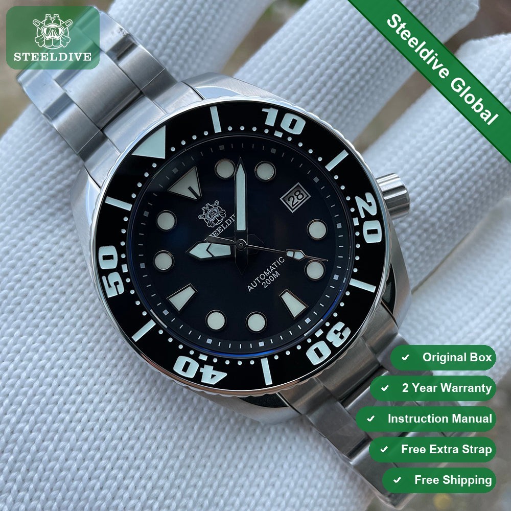 STEELDIVE SD1971 Mens 90mm 200M Automatic Dive Watch NH35 Sapphire Steel