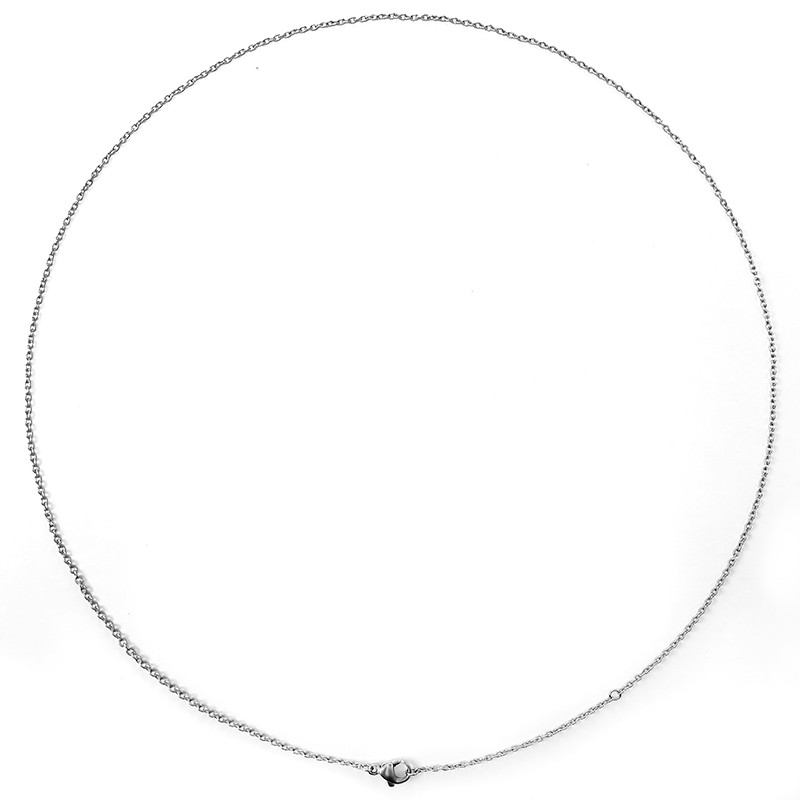 New Pure Titanium Necklace Wide 1.2mm Lightweight Anti Allergic Length 20 Inches
