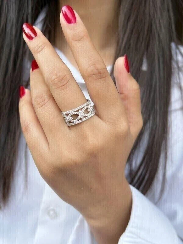 Round Moissanite Wide Open Gift For Ring