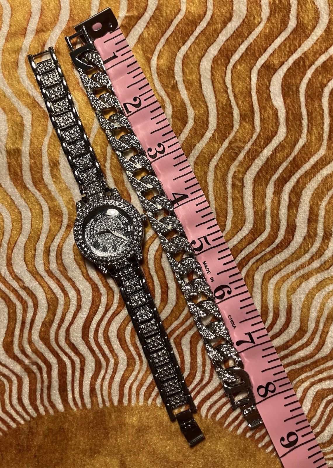 Woman’s Sparkling Silver Watch and Matching Bracelet