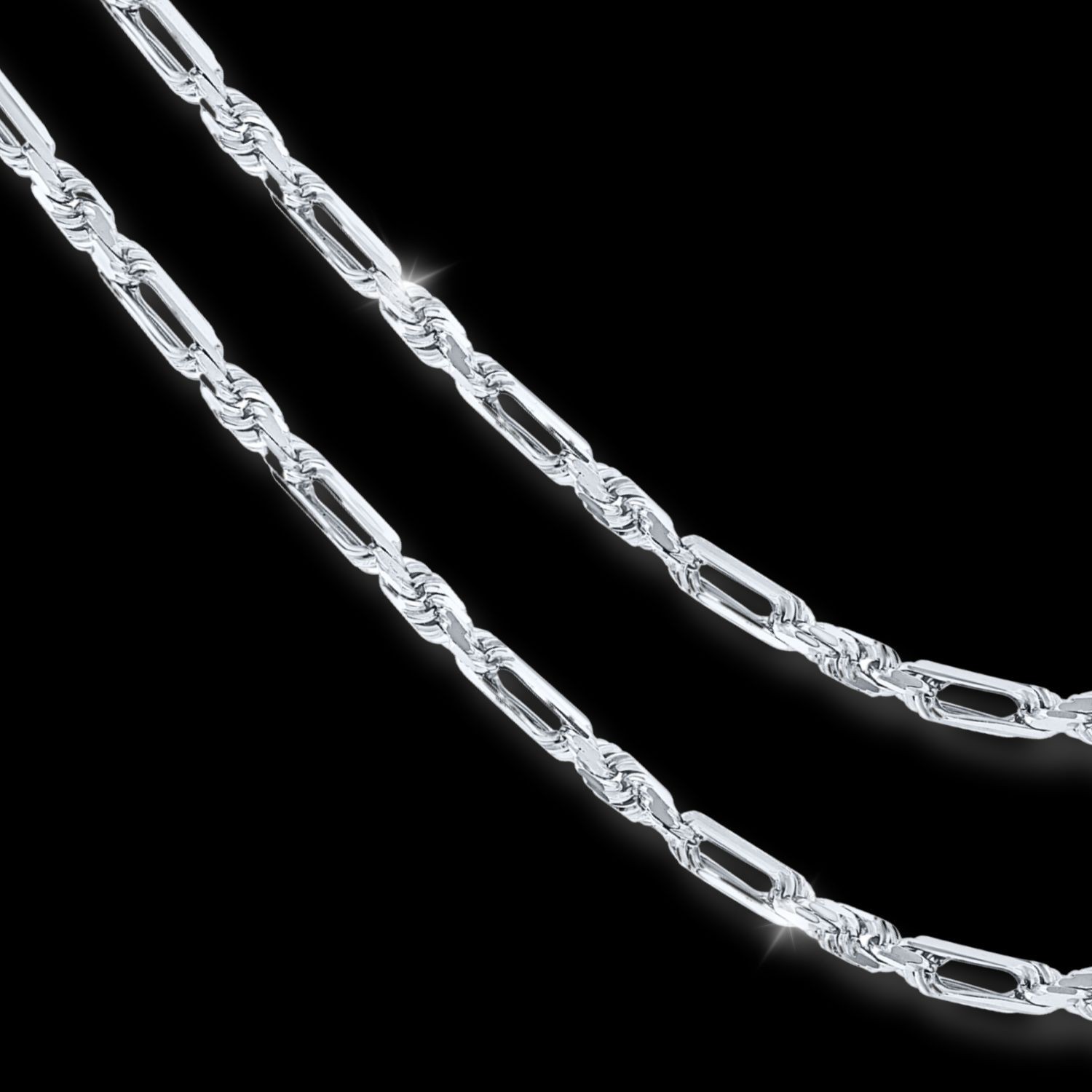 Solid 925 Sterling Silver 4.5mm6.5mm Figarope Chain Milano Italian Bracelet 7″8″