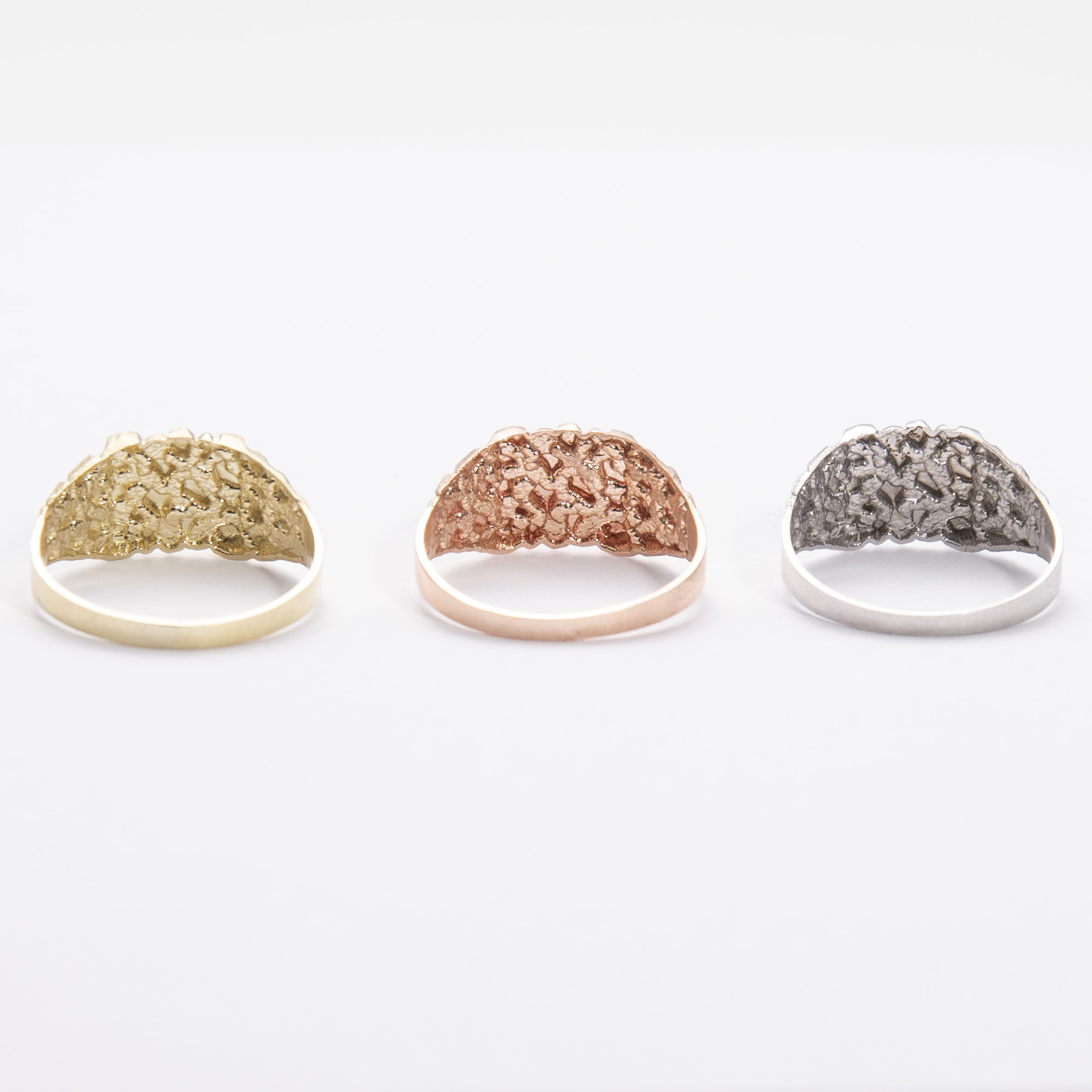 SOLID 10K Gold Square Nugget Ring 10K Yellow White Rose Gold