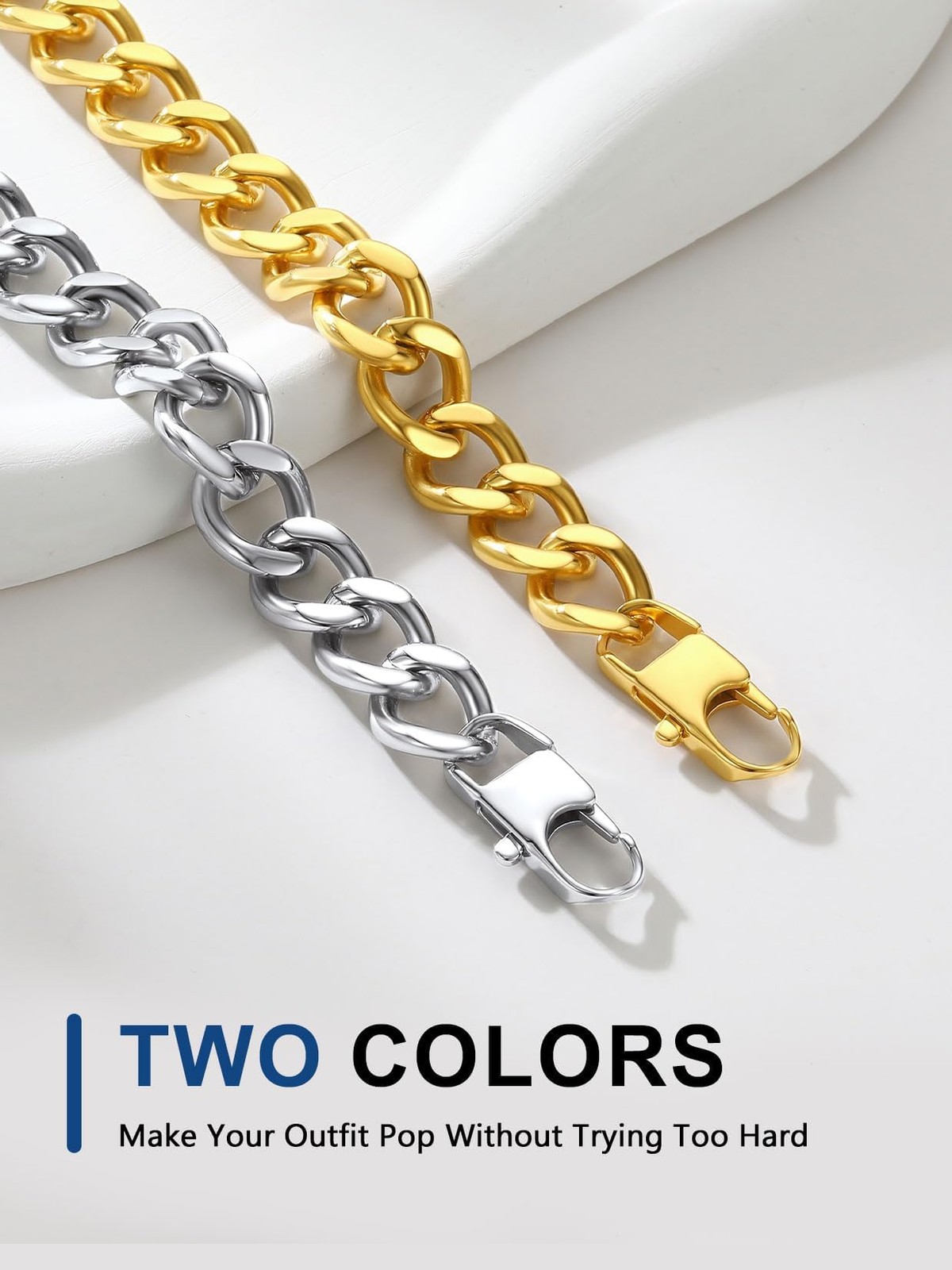 Chunky Cuban Link Choker Necklace for Women – Non Tarnish, Silver | Gold Plated