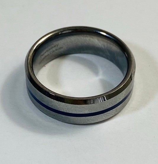 Panvisionary Men’s Tungsten Carbide Black Strip Ring Size 10
