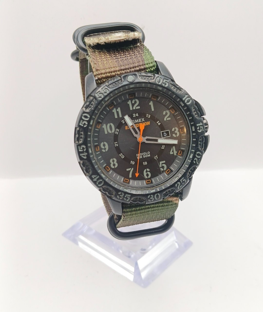 Timex Expedition Tactical Watch – Camouflage Nylon Strap – Black Case – Indiglo