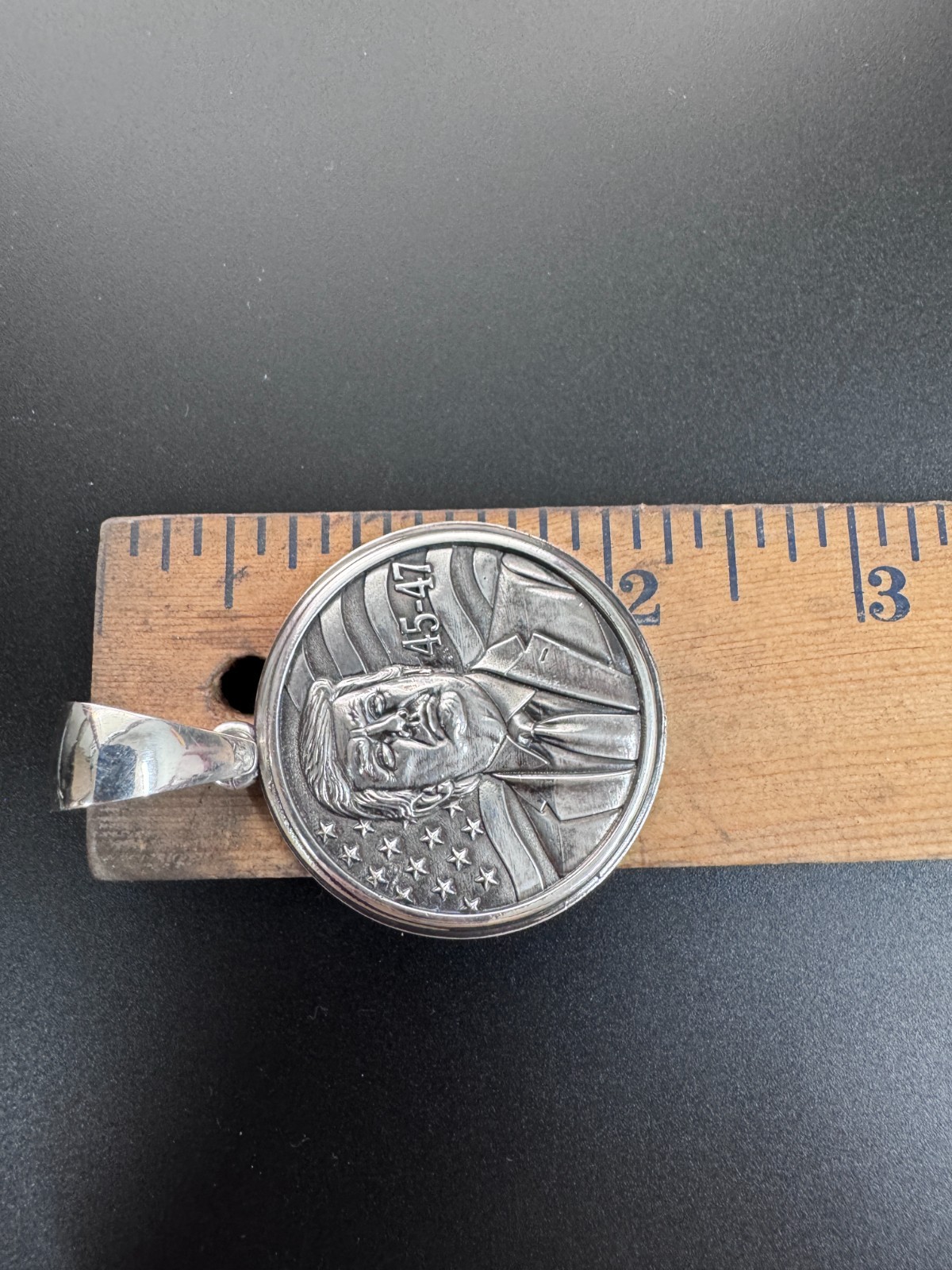 President 45-47 Donald J Trump USA Pendant Sterling Silver 925