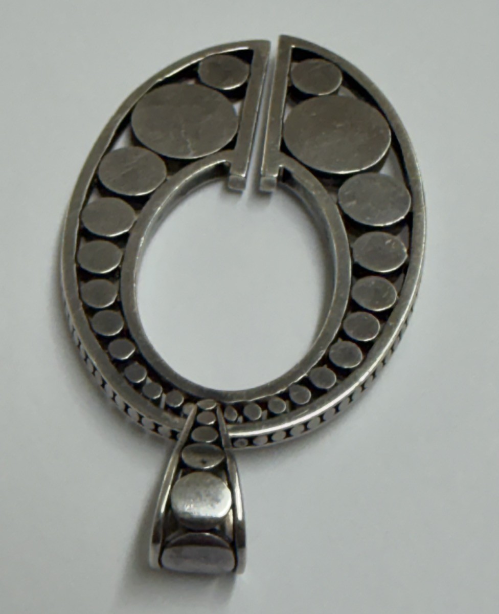 John Hardy Large Heavy Oval .925 Sterling Silver Pendant 24.9G