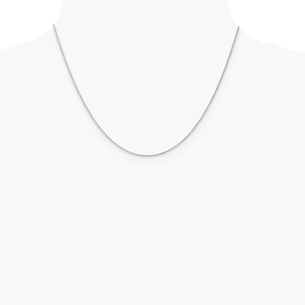 10K White Gold 1mm Spiga Chain Necklace 16″-24″