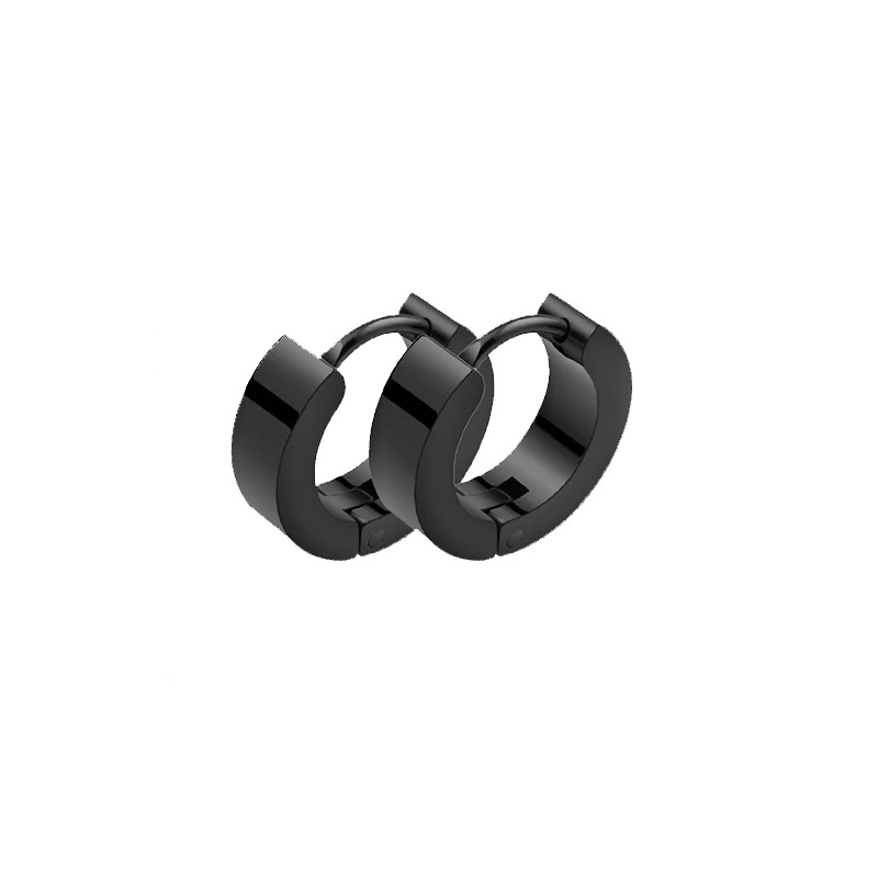 Titanium Hoop Earrings Mens and Womens Black Silver Gold Colored New