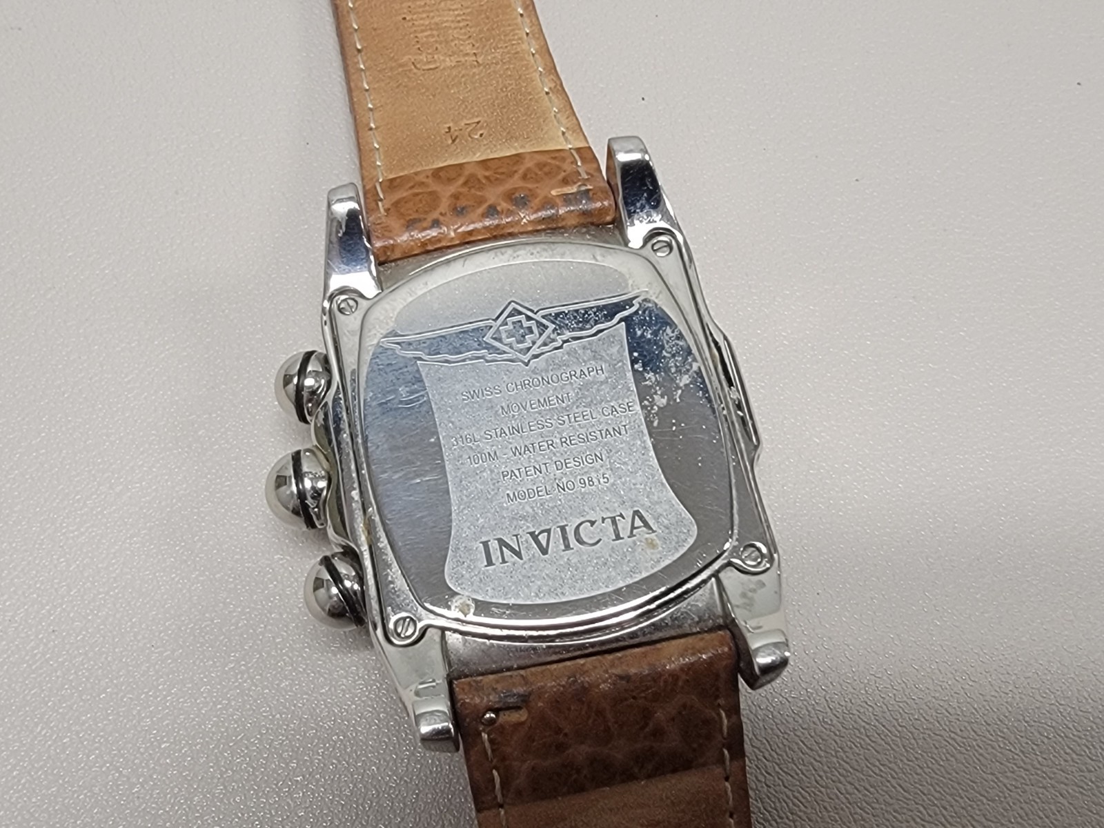 Vintage Invicta Model 9815 Blue Lupah Chronograph Watch