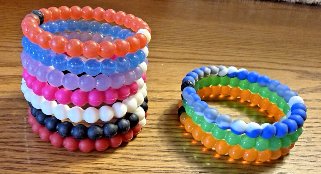 LOT OF TEN (10) LOKAI Silicone Bracelets Assortment of Colors and Sizes