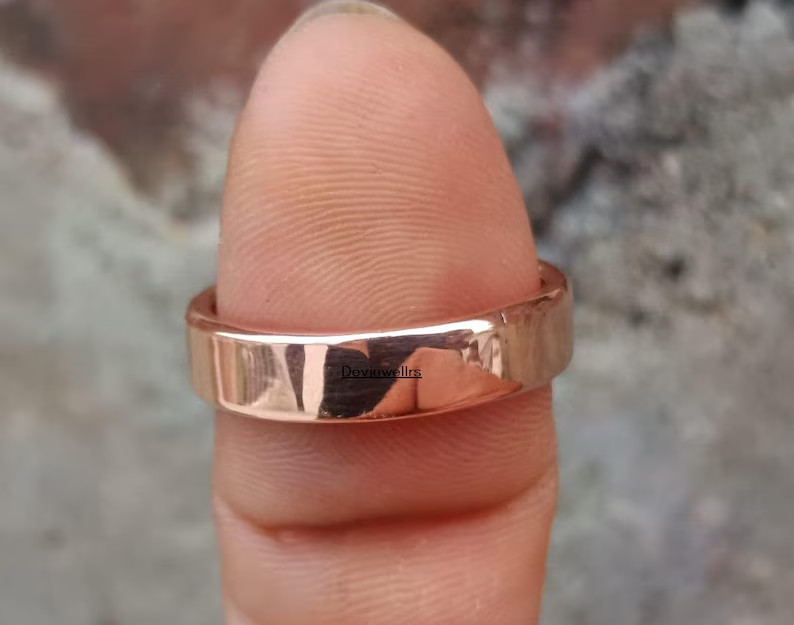 Solid Copper Wide Band Ring , 100% Pure CopperRings Jewelry, Thumb Boho All Size